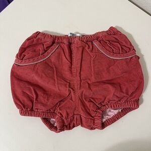 Baby Boden Coral Pink Corduroy Ruffle Bloomer Shorts Cotton Girls 18-24 Months